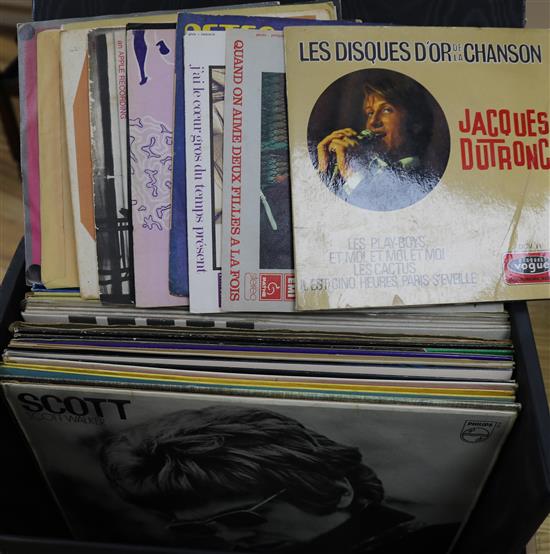A Box of mixed LPs containing The Beatles, Humble Pie, etc.